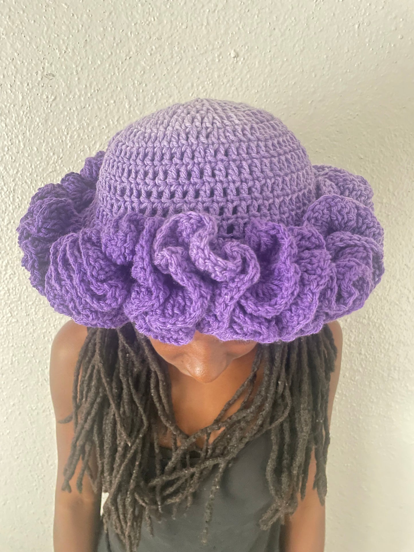 Purple ruffle hat